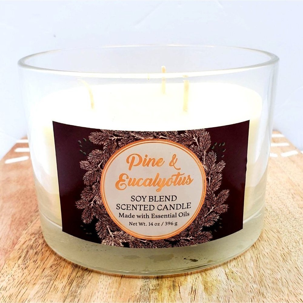 Christmas Candle Pine and Eucalyptus 3 Wick Gift Boxed Soy